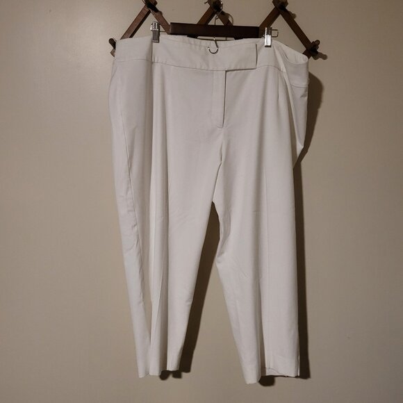 Talbots Heritage White Lined Cropped Trousers SZ 22W - Picture 1 of 3